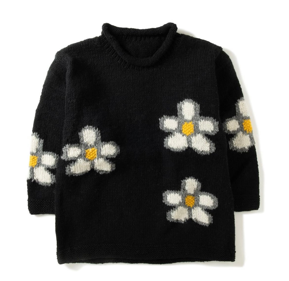 MacMahon Knitting Mills Roll Neck Knit Sparse Flower