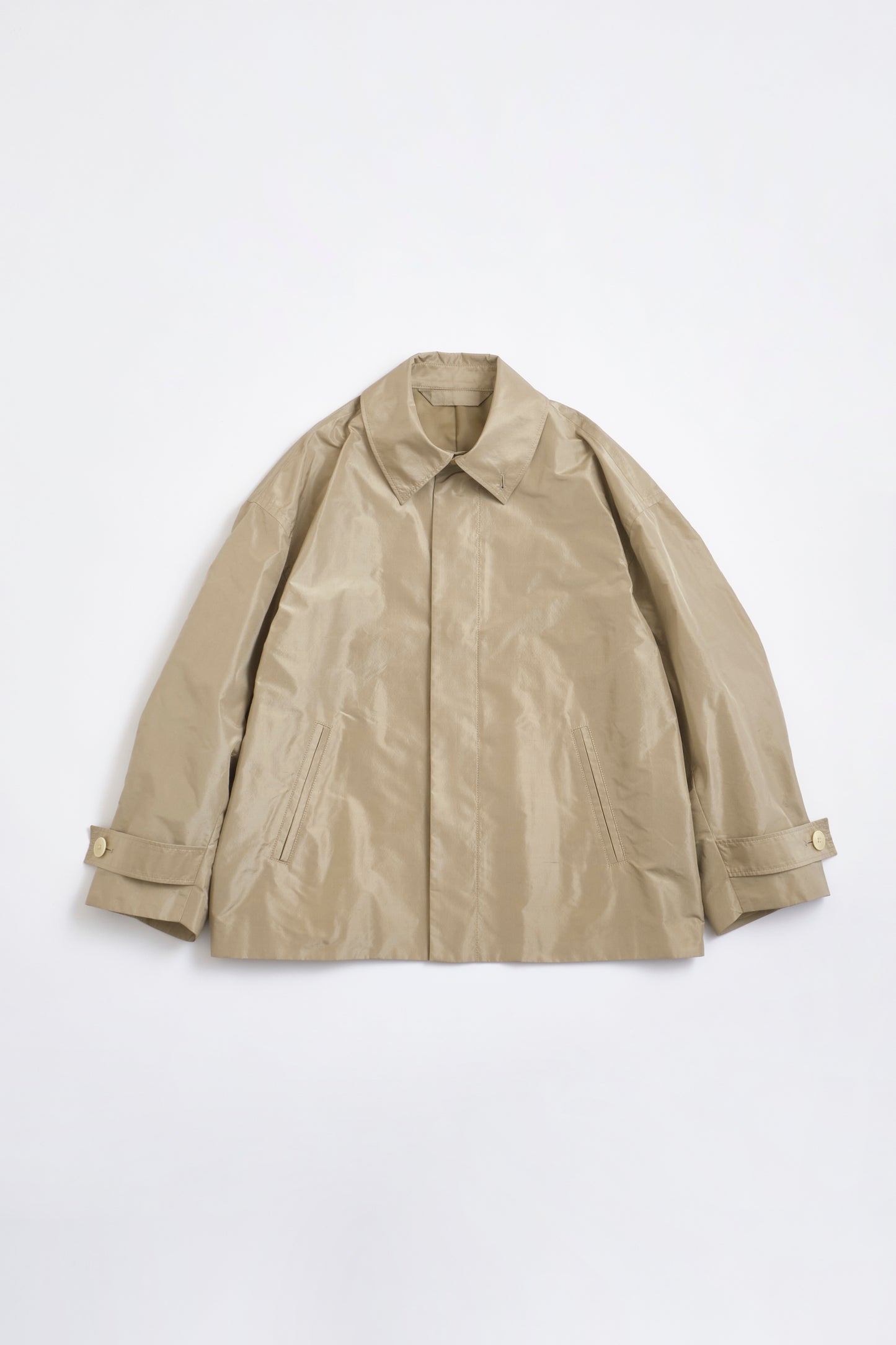 Blanc YM Oversized Silk Shantung Short Coat