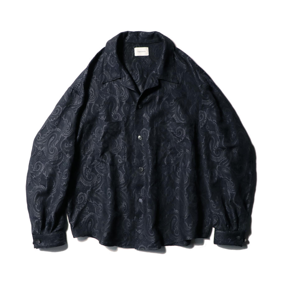 superNova Big shirt jacket 弐 - Paisley jacquard / Black x Navy